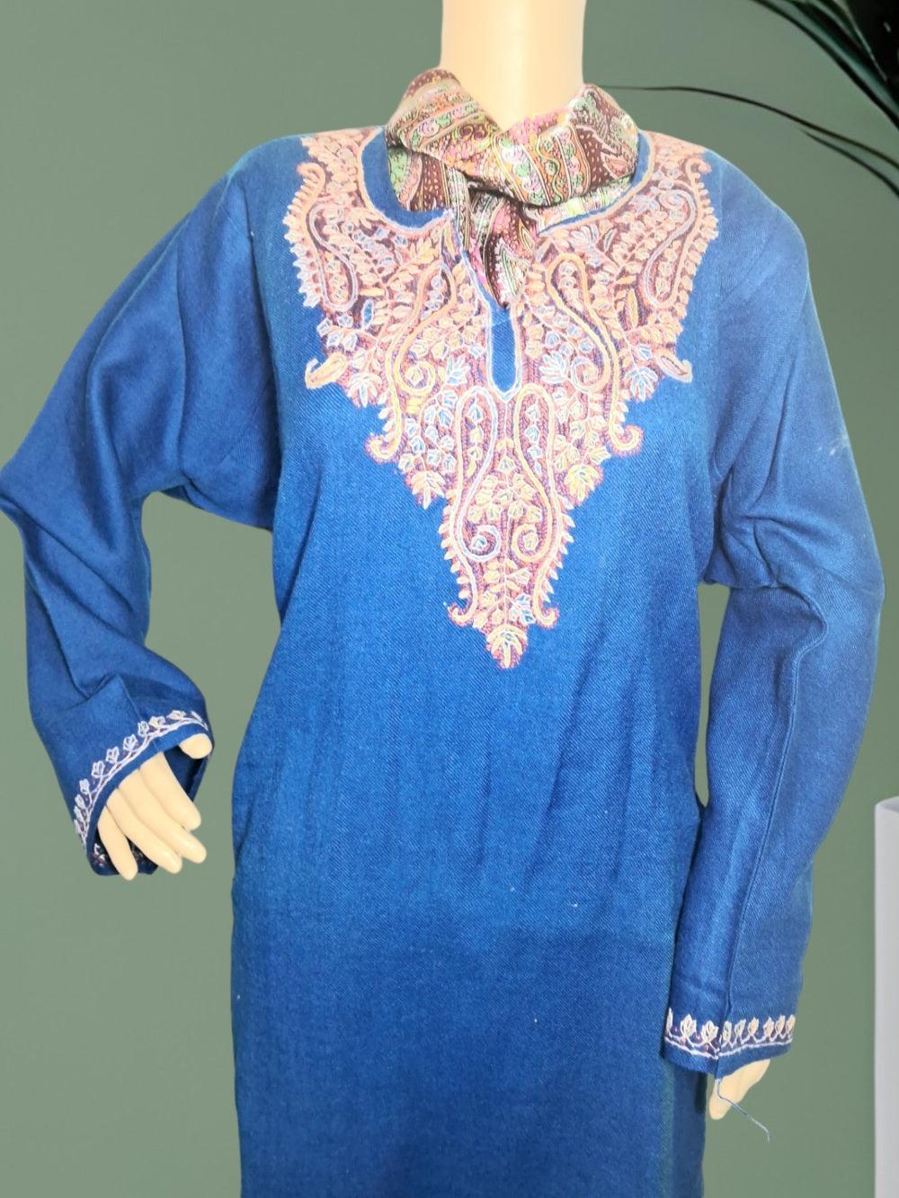 Women Cashmilon Kurties | Needle Work Kurties | Kashmiri Culture - ZANSKAR ARTS