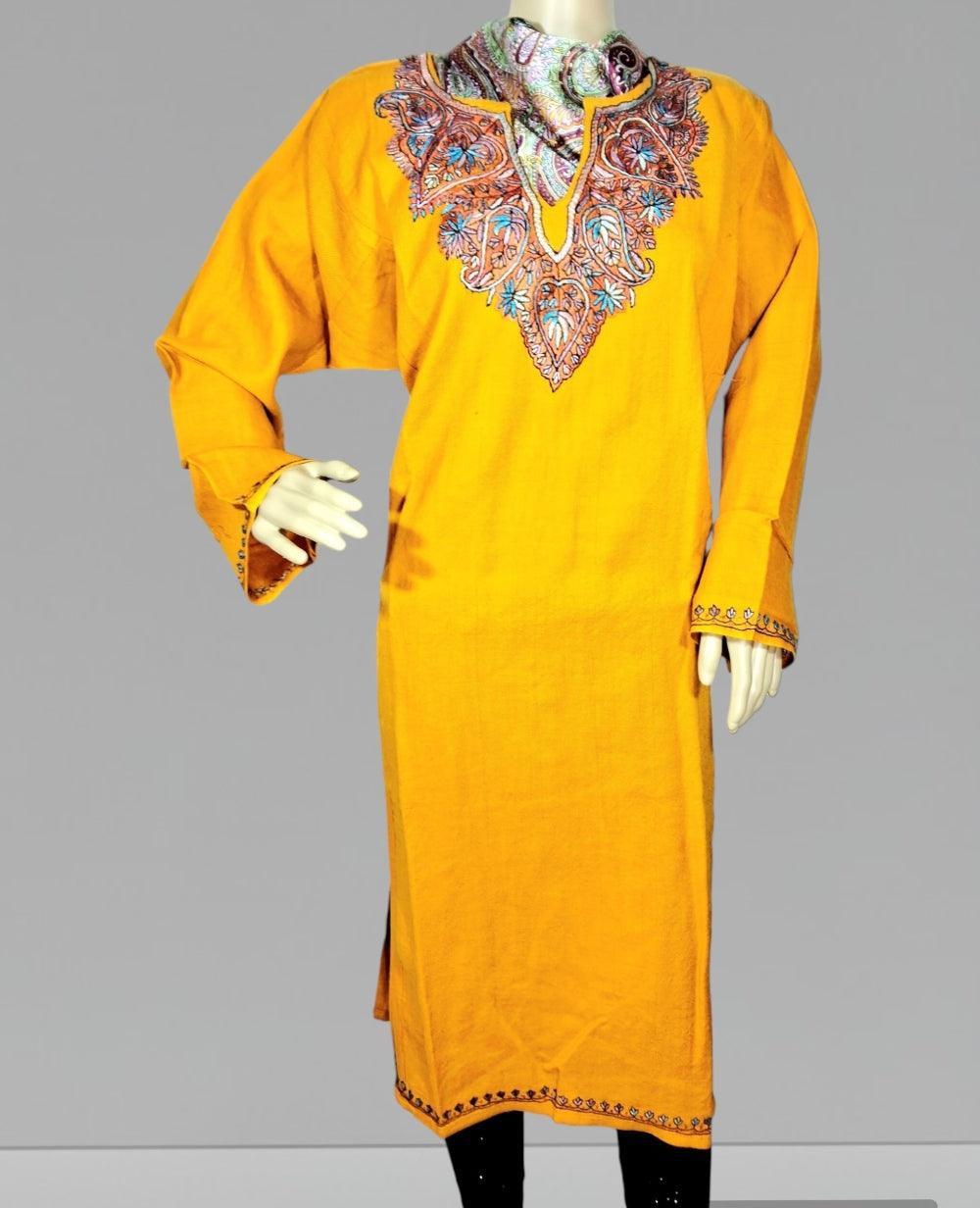 Women Cashmilon Kurties | Needle Work Kurties | Kashmiri Culture - ZANSKAR ARTS