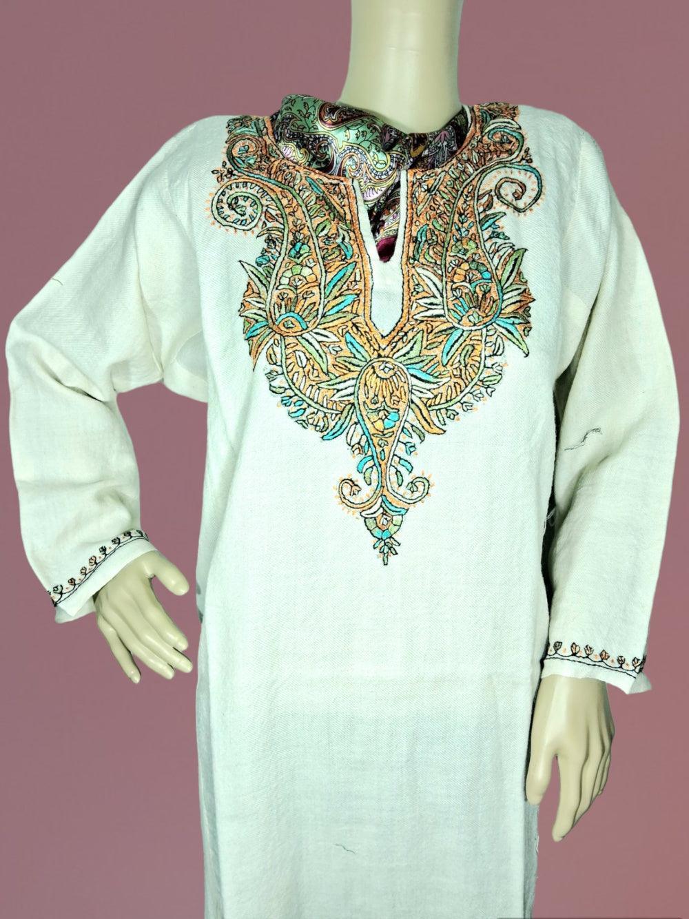 Women Cashmilon Kurties | Needle Work Kurties | Kashmiri Culture - ZANSKAR ARTS