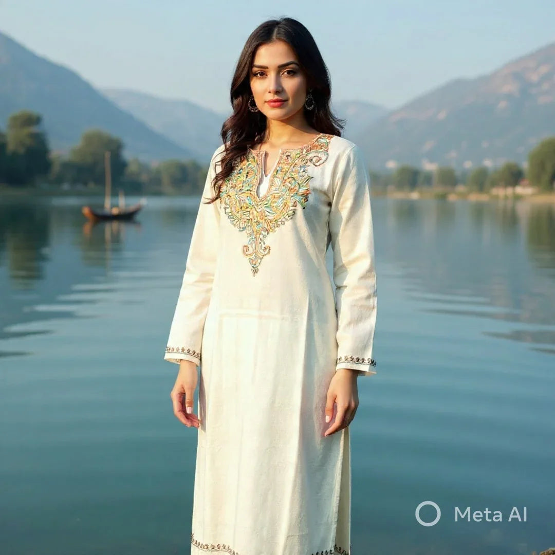 Women Cashmilon Kurties | Needle Work Kurties | Kashmiri Culture