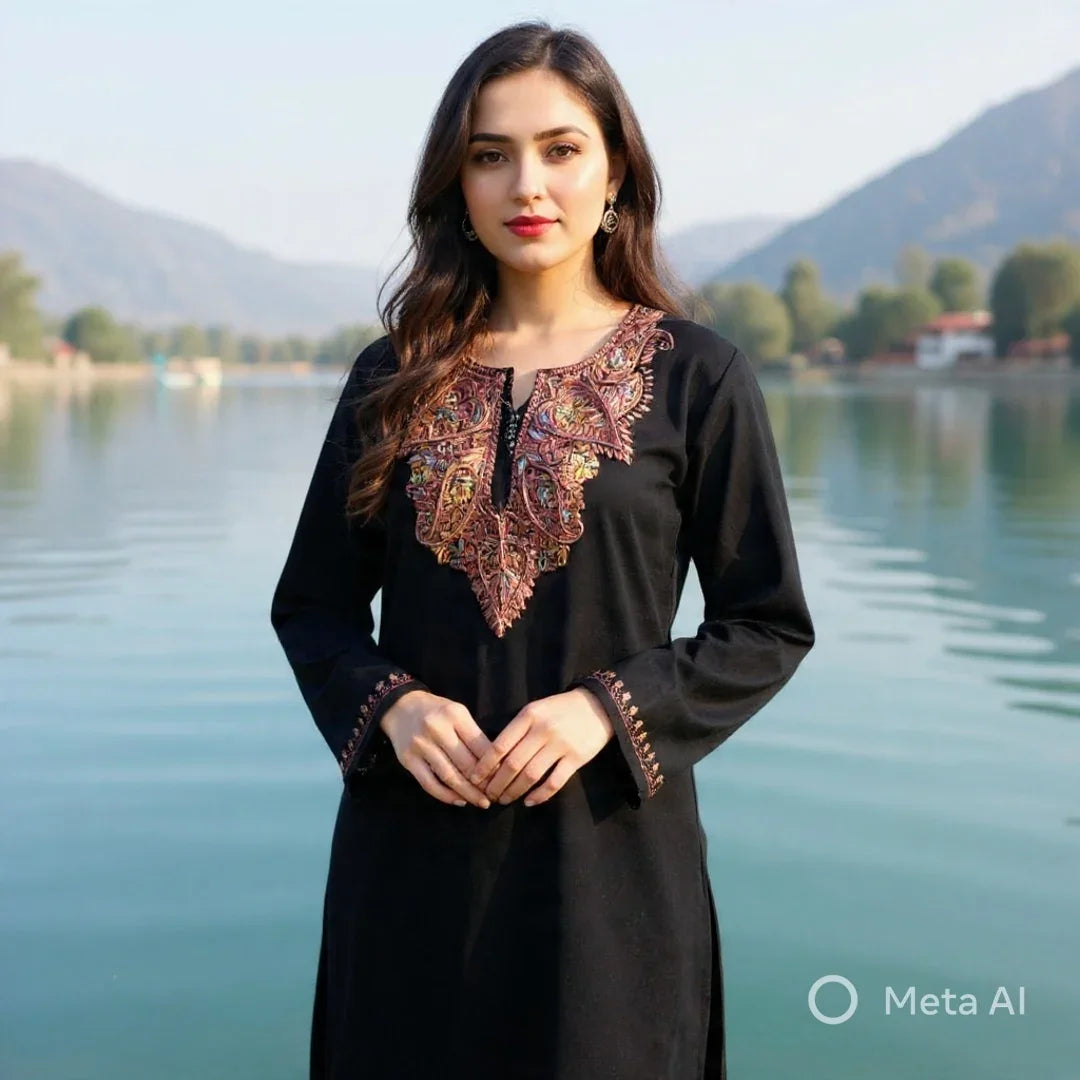 Women Cashmilon Kurties | Needle Work Kurties | Kashmiri Culture