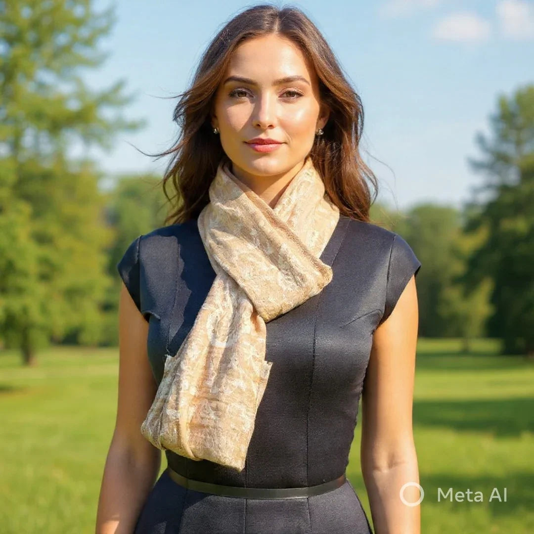 Pashmina Stole | Self Designed Stole | Camel Colour