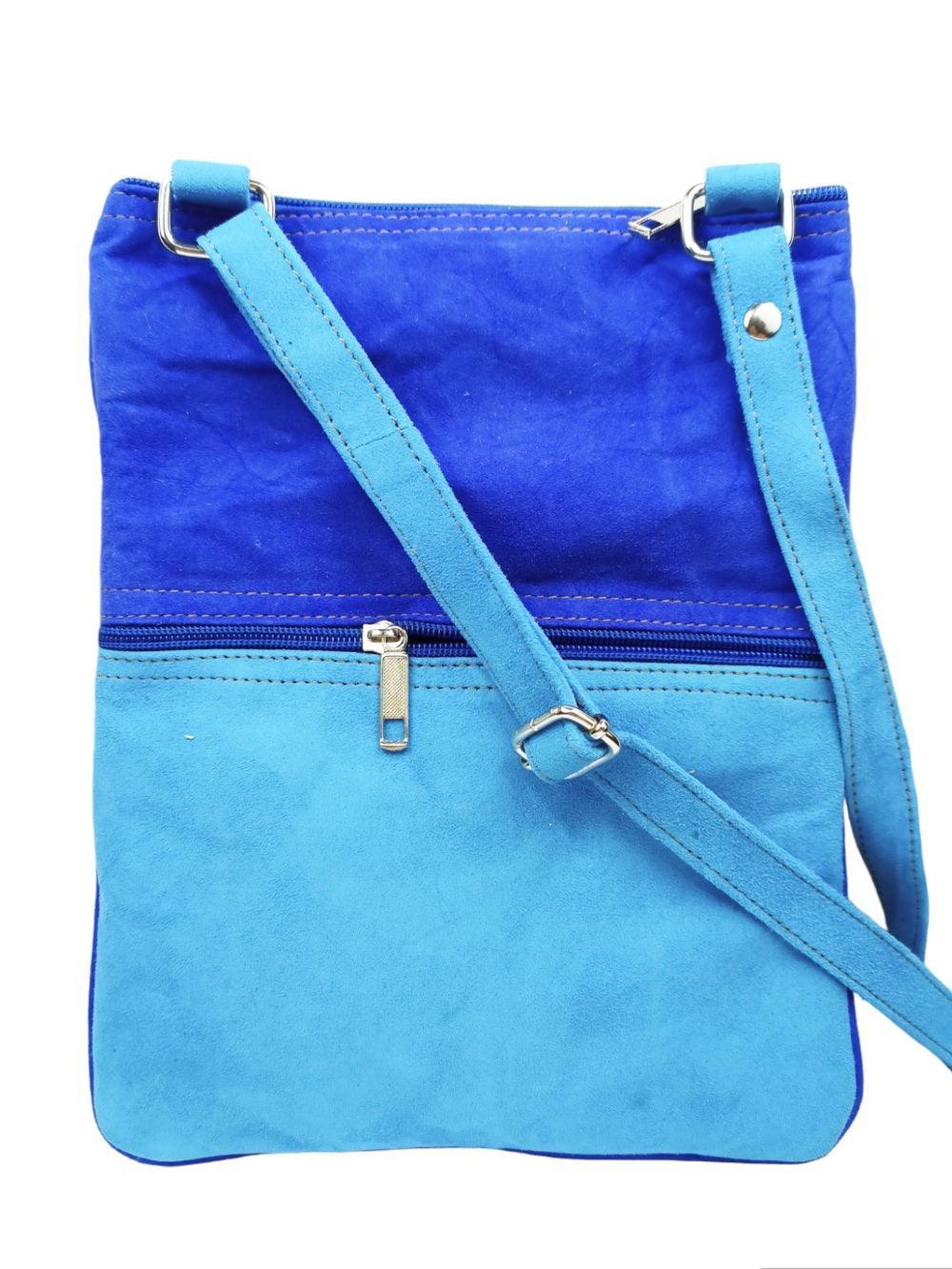 Suede Leather Sling Bag | Embroidery 5 Zipper | Sling Bag For Girls