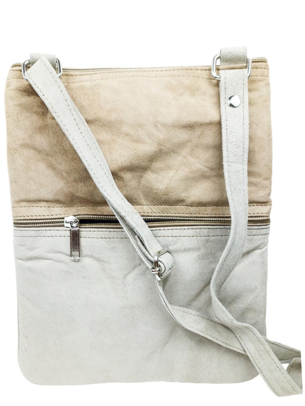 Suede Leather Sling Bag | Embroidery 5 Zipper | Sling Bag For Girls
