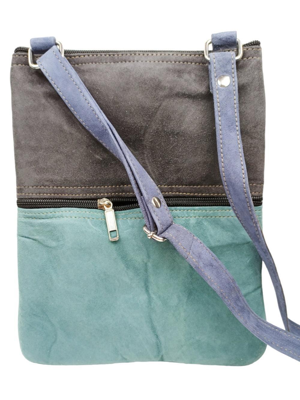 Suede Leather Sling Bag | Embroidery 5 Zipper | Sling Bag For Girls