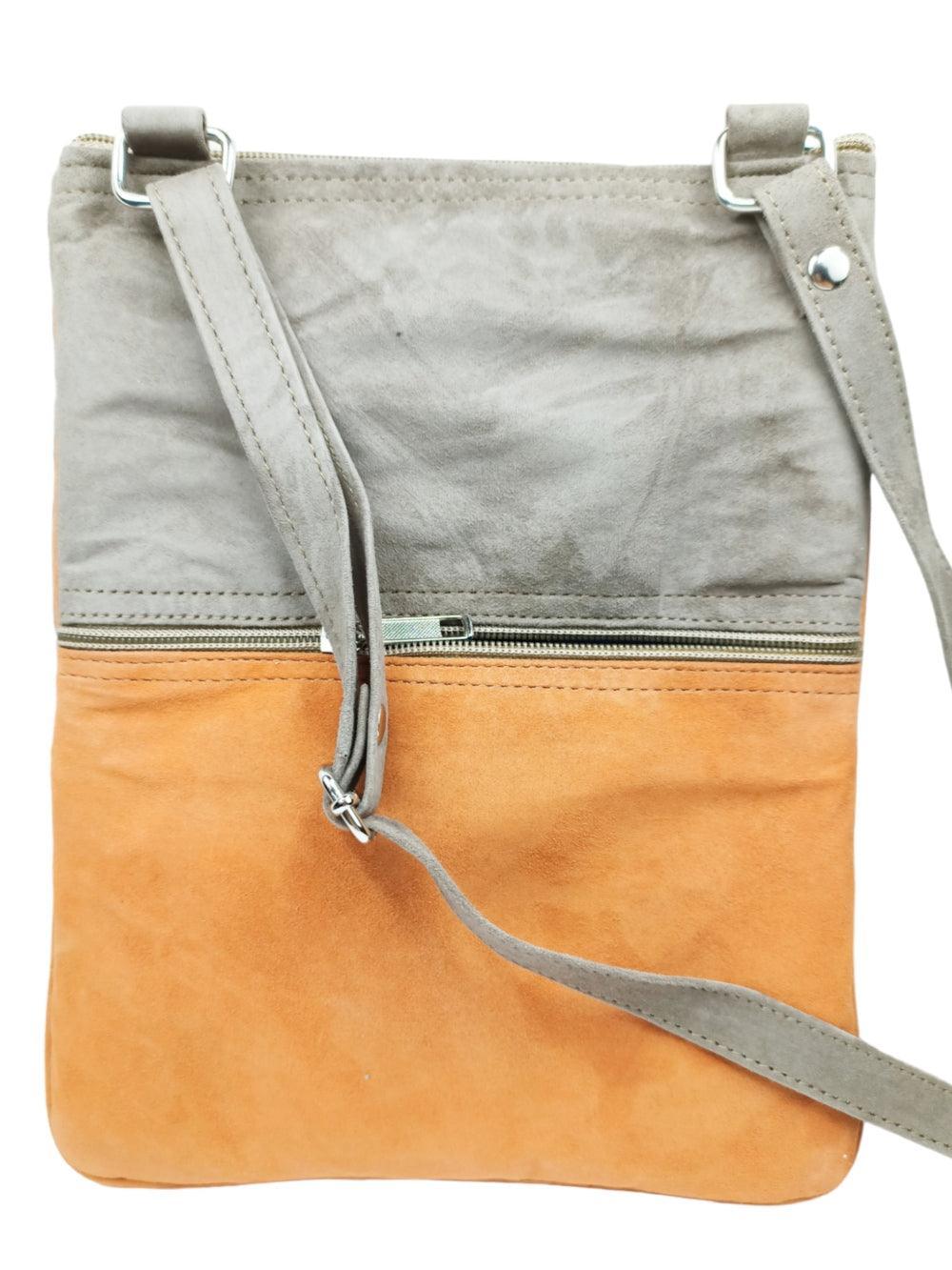 Suede Leather Sling Bag | Embroidery 5 Zipper | Sling Bag For Girls