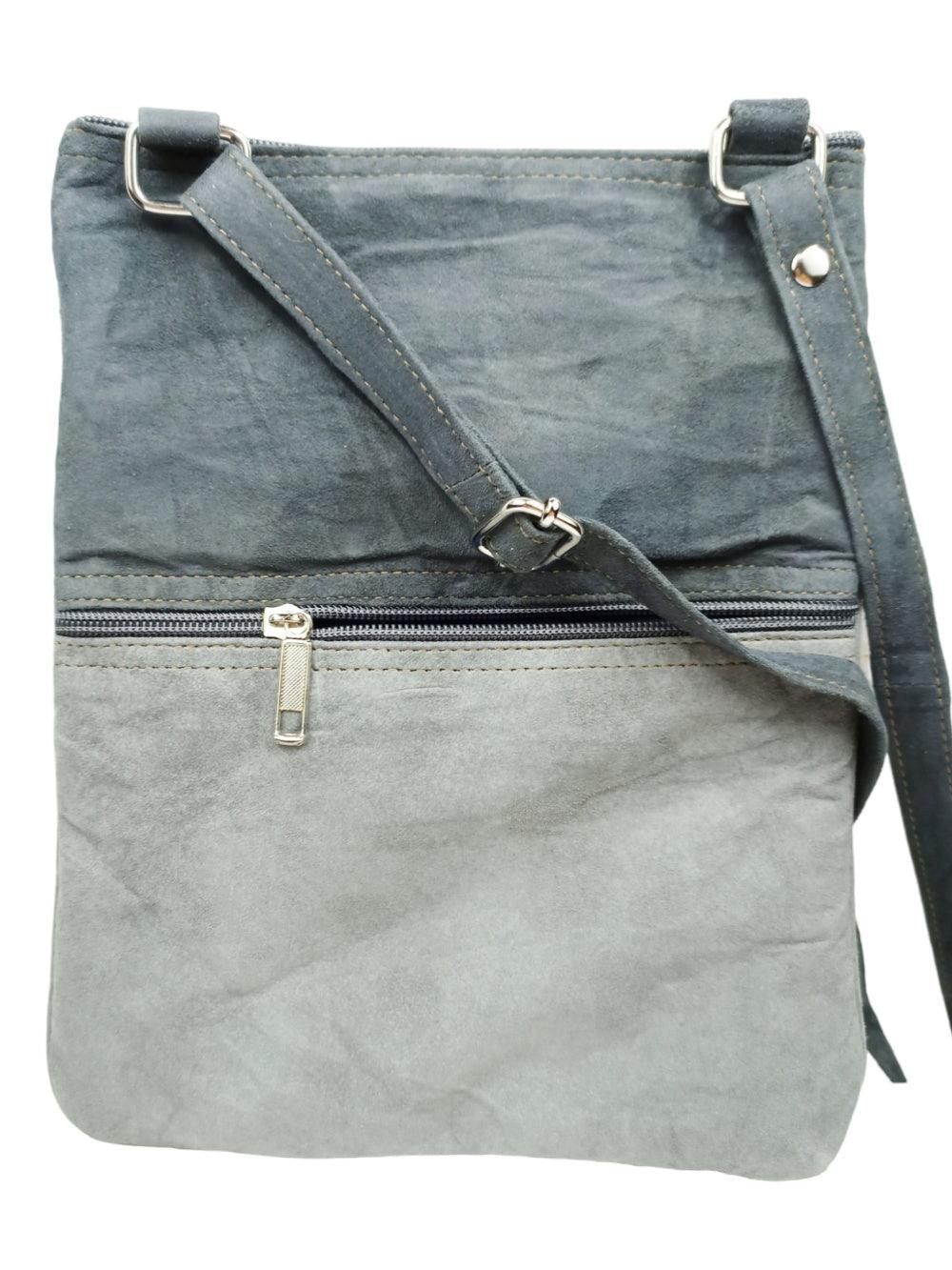Suede Leather Sling Bag | Embroidery 5 Zipper | Sling Bag For Girls