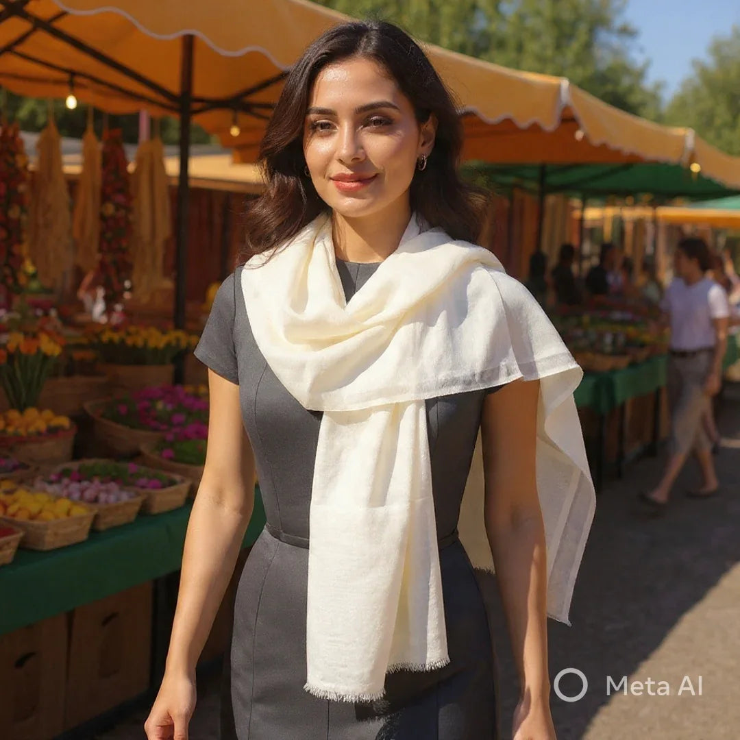 Plain Sami Pashmina Stole | Fine Wool Stole | Plain Stole