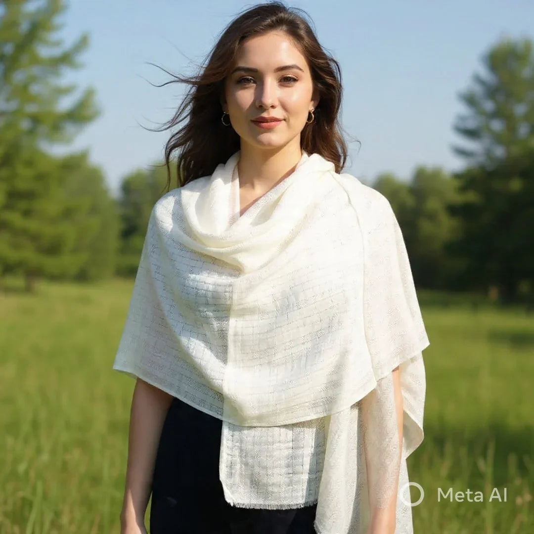 Ladies Fine Wool Stole | Neck Scarf | Reversible