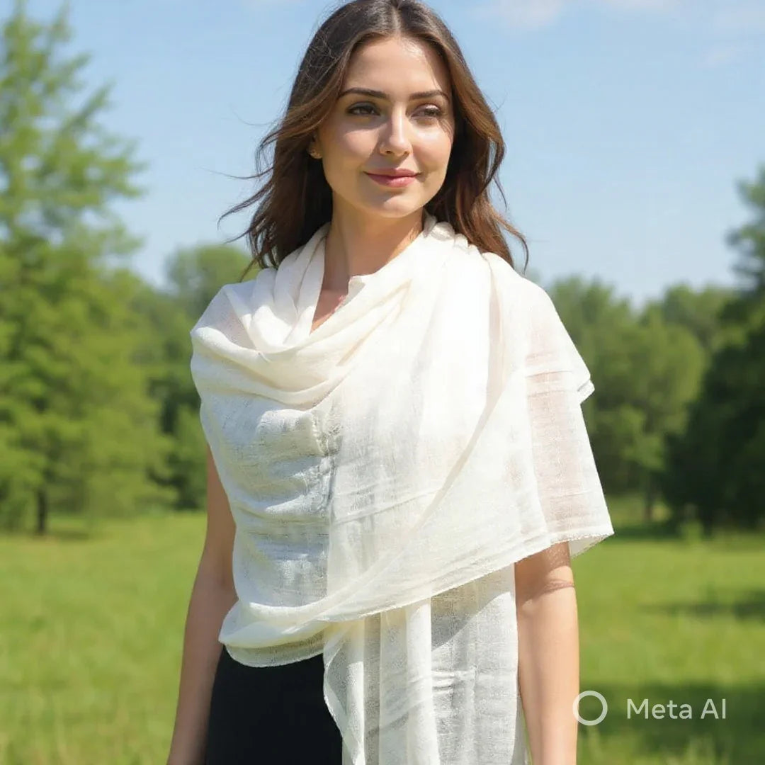 Ladies Fine Wool Stole | Neck Scarf | Reversible