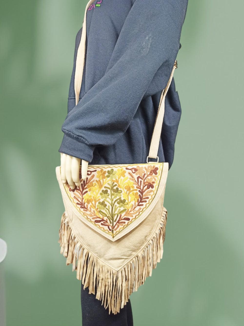 Suede Leather Heart Bag | Embroidery Heart Bag |  Sling Bag For Girls