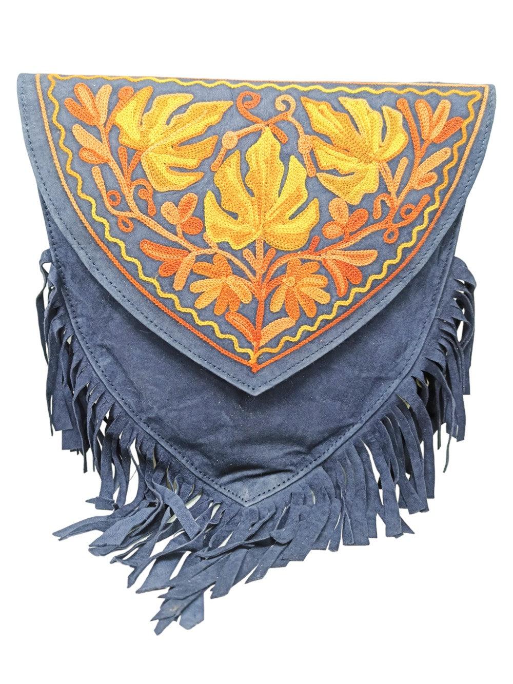 Suede Leather Heart Bag | Embroidery Heart Bag | Sling Bag For Girls - ZANSKAR ARTS