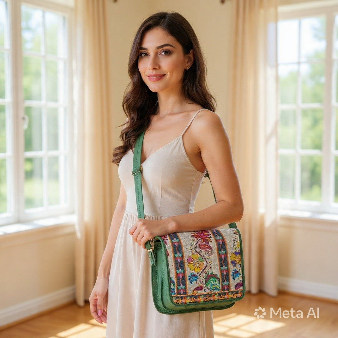 Women Embroidery Handbag | Sling Bag | Kashmiri Ari Work Bag