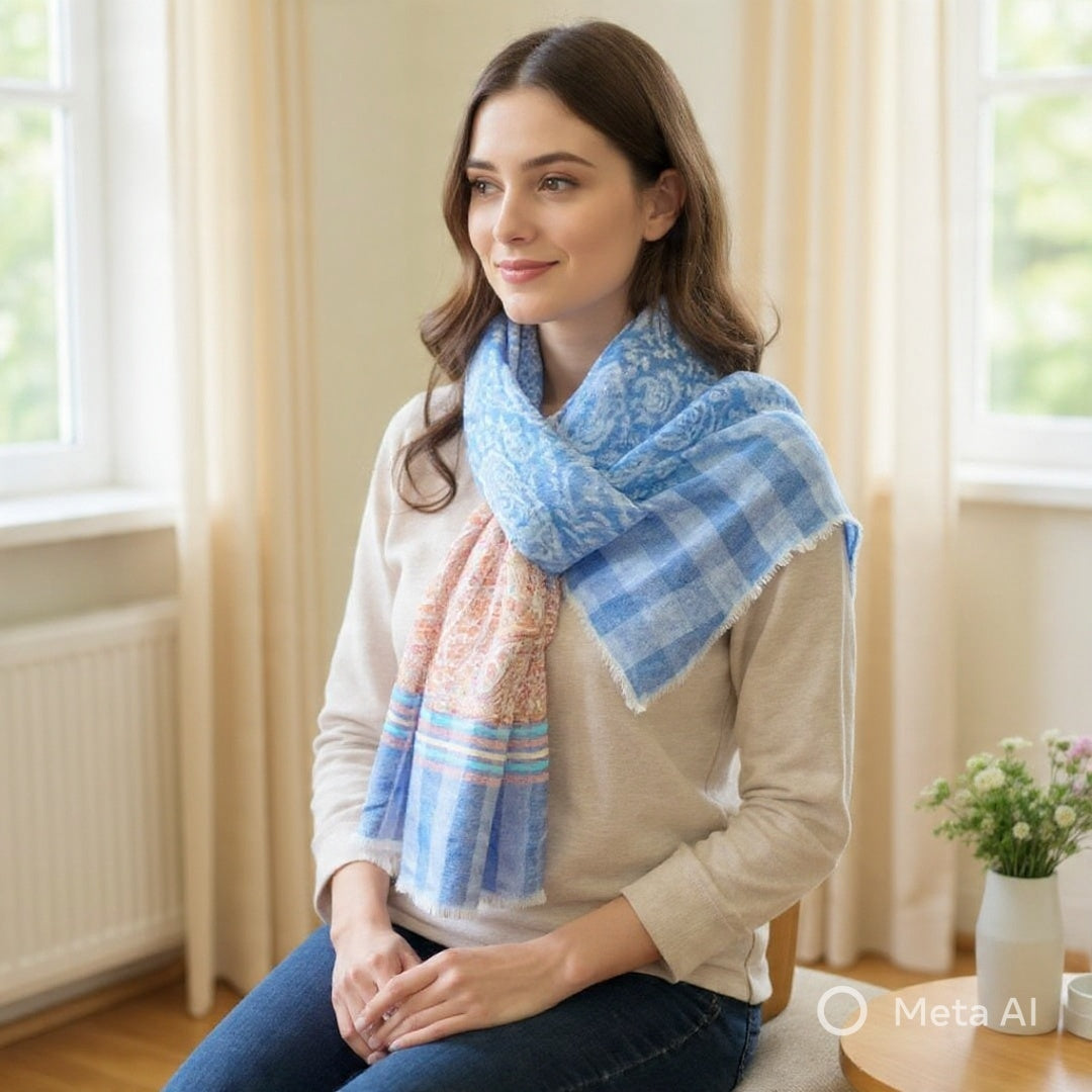 Pashmina Stole | Self Designed Stole | Kani Palla Stole