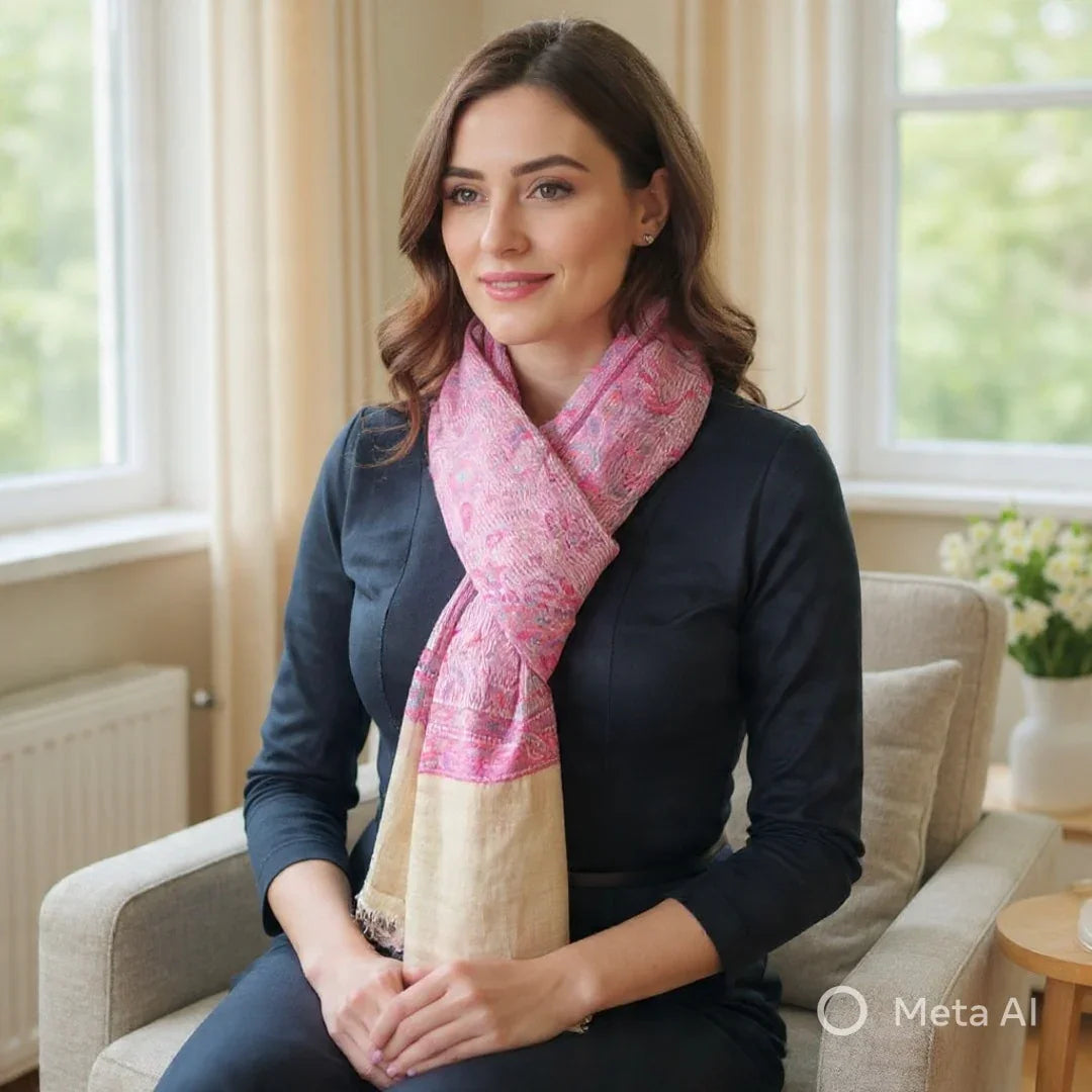 Pashmina Stole | Self Designed Stole | Kani Palla Stole