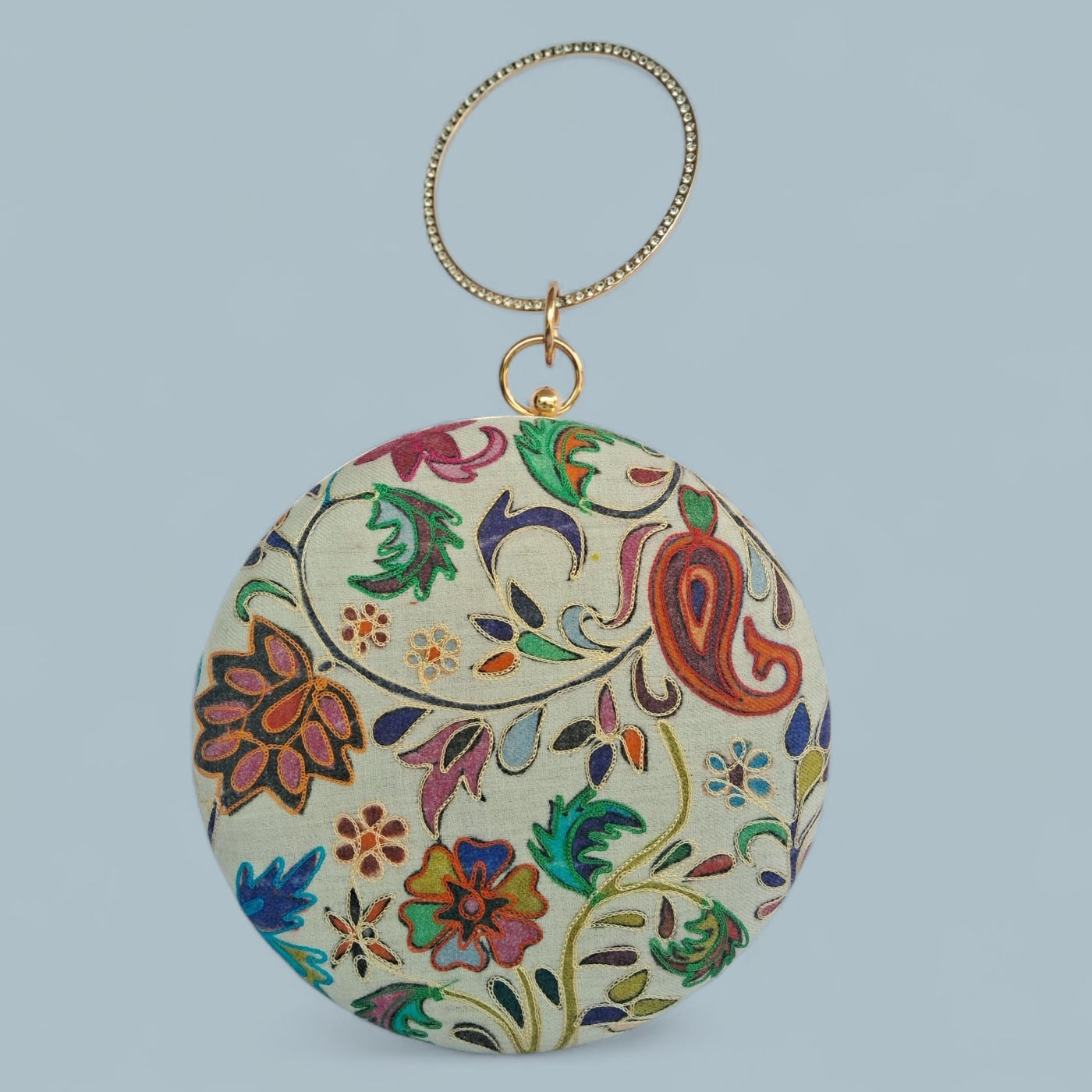 Embroidered Round Clutch | Matka Clutch For Women | Party Bridal  Clutch