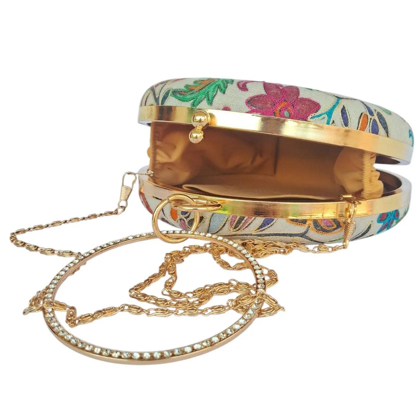 Embroidered Round Clutch | Matka Clutch For Women | Party Bridal  Clutch