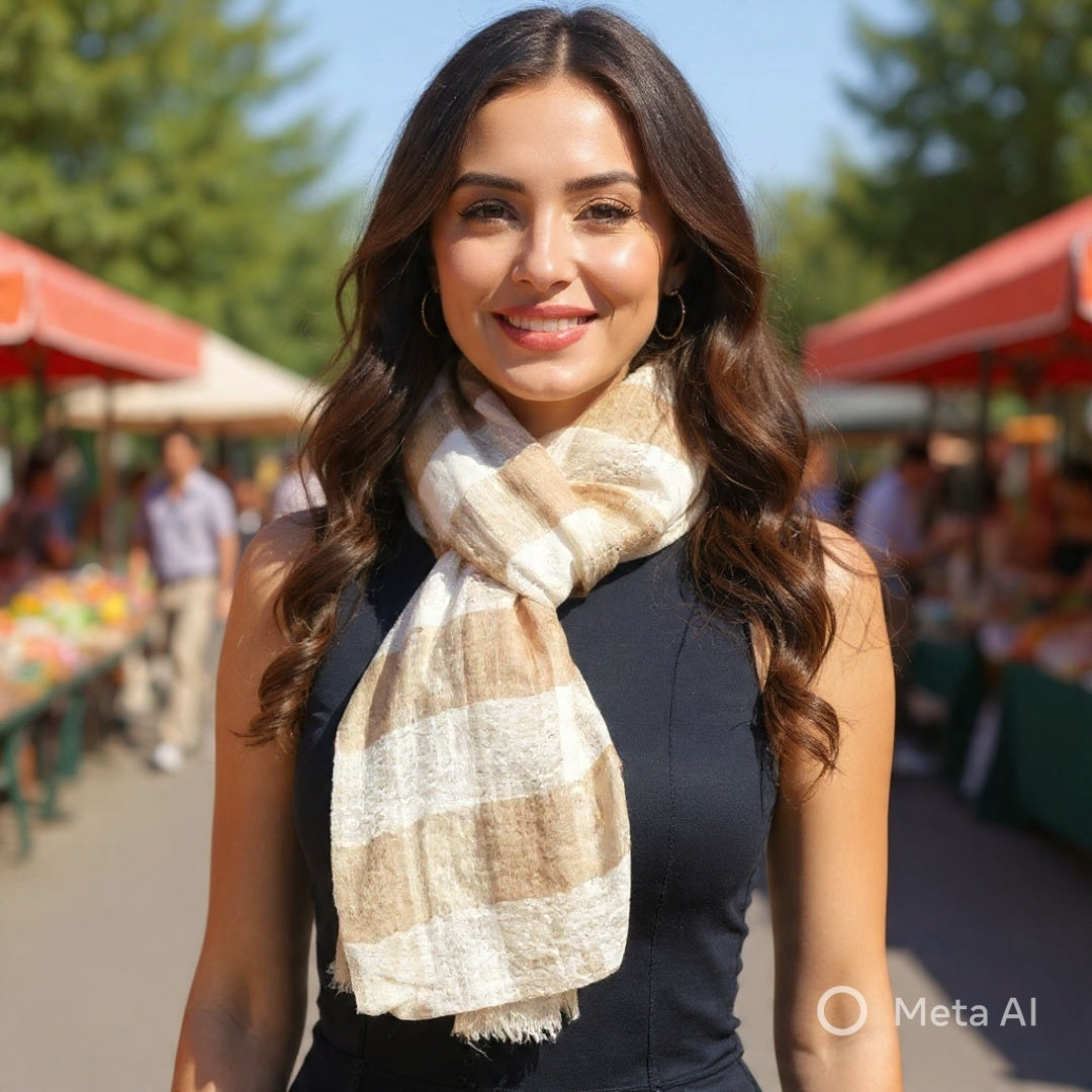 Pashmina Stole | Self Designed Stole | Camel Colour