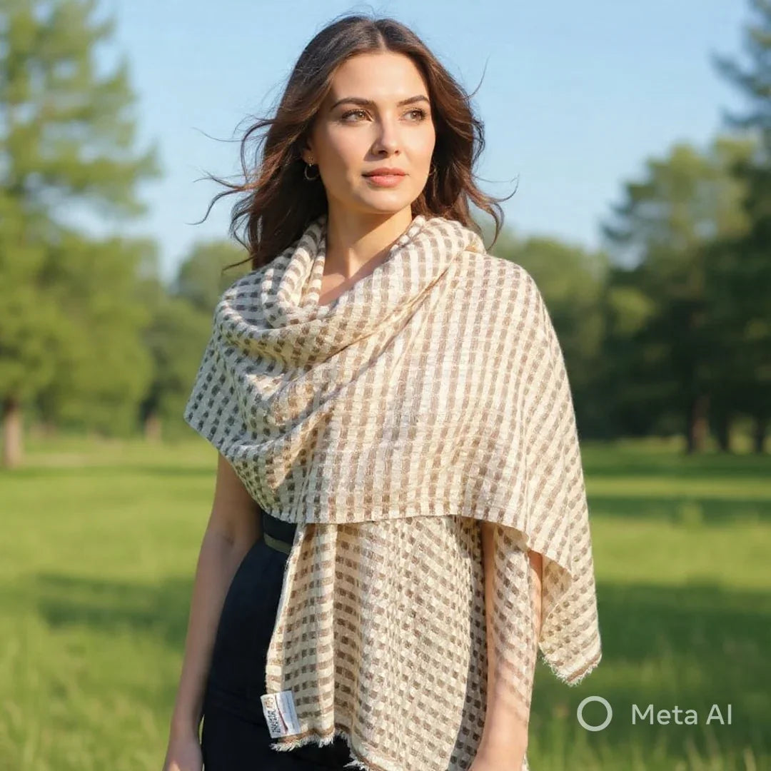 Ladies Semi Pashmina Stole | Neck Scarf | Reversible