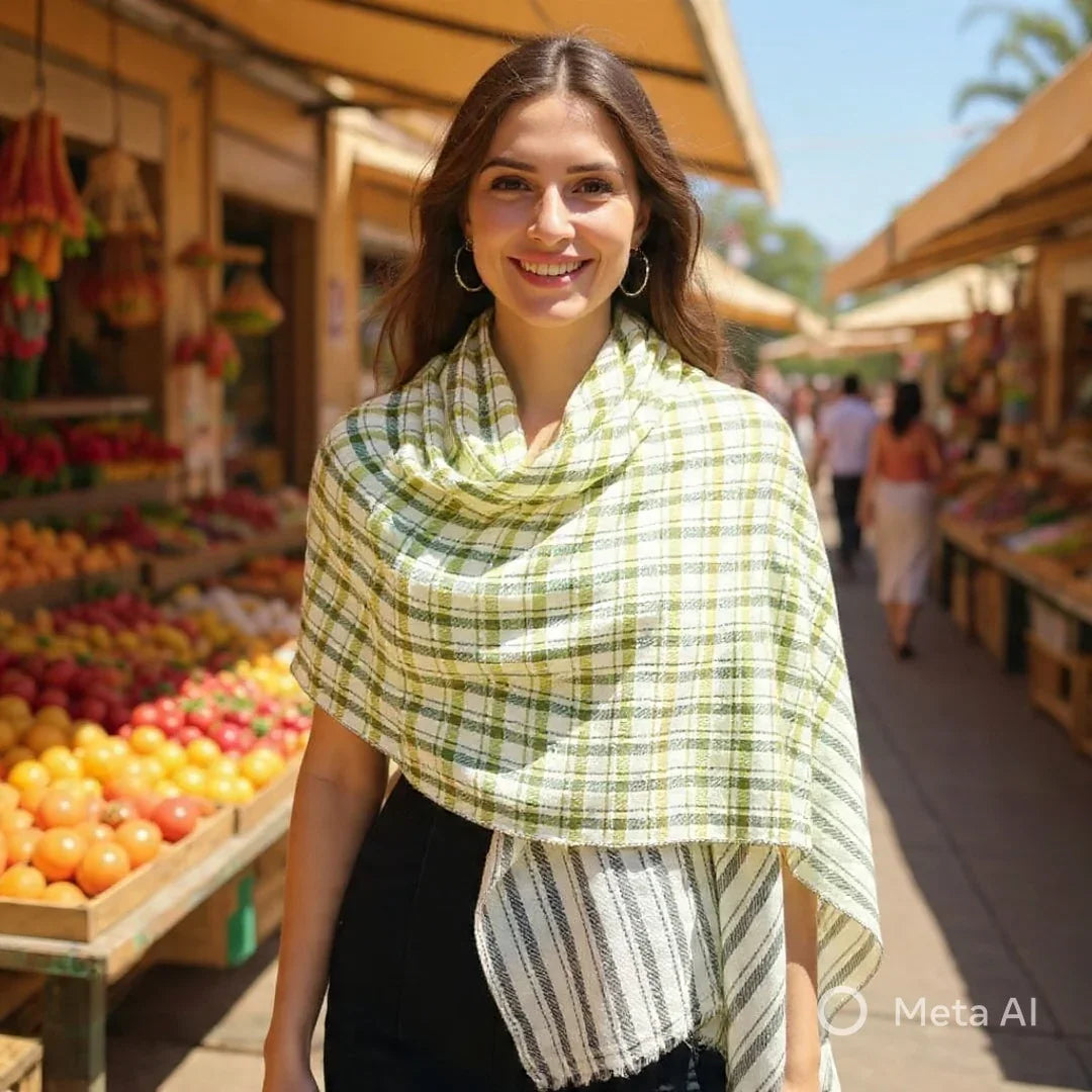 Ladies Semi Pashmina Stole | Neck Scarf | Reversible