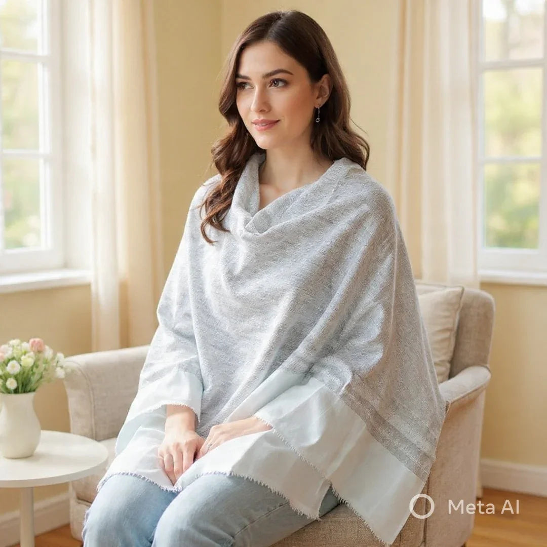 Semi-Pashmina Stole | Fine Wool | Khaadi Designer Stole