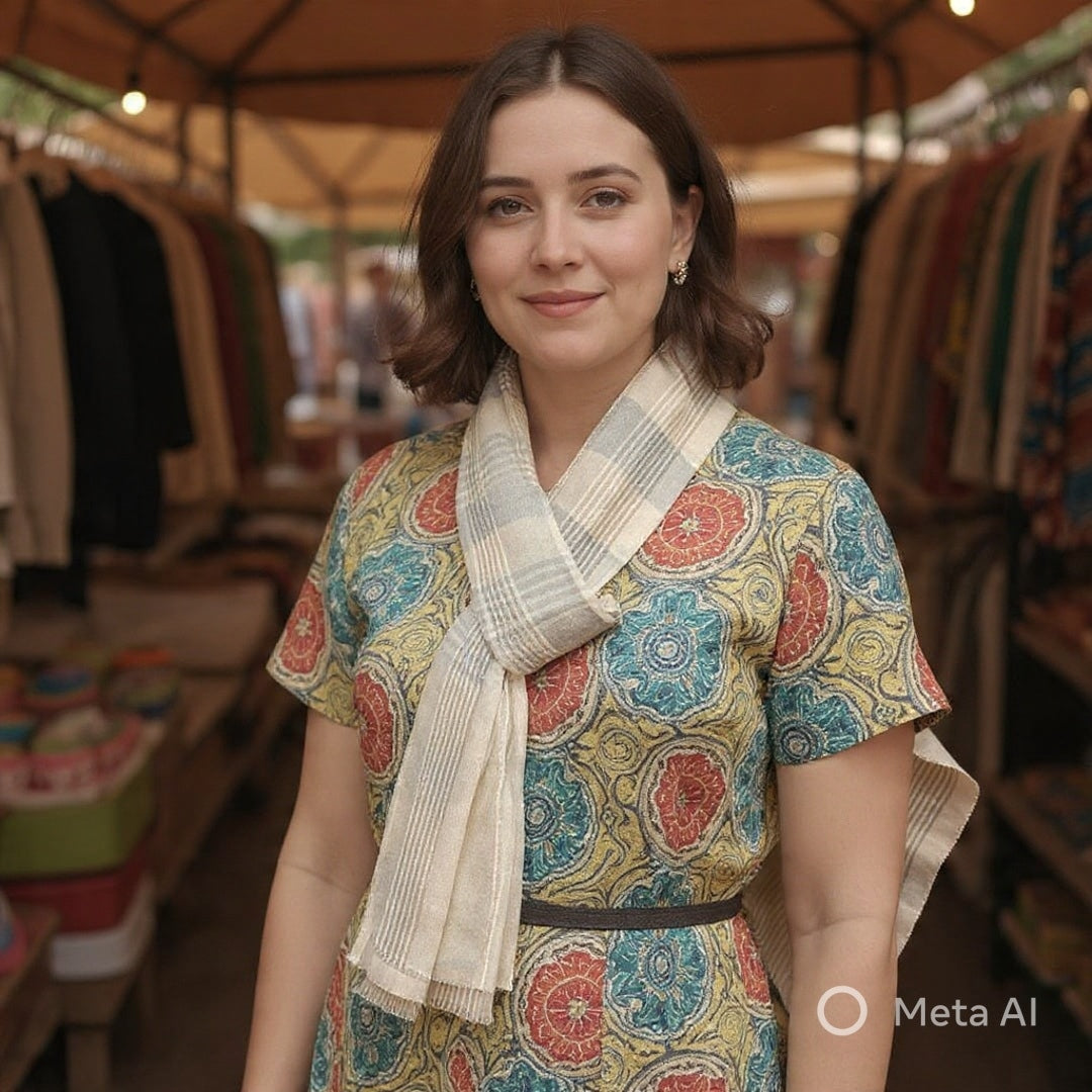 Semi Pashmina Stoles | Neck Scarf | Reversible