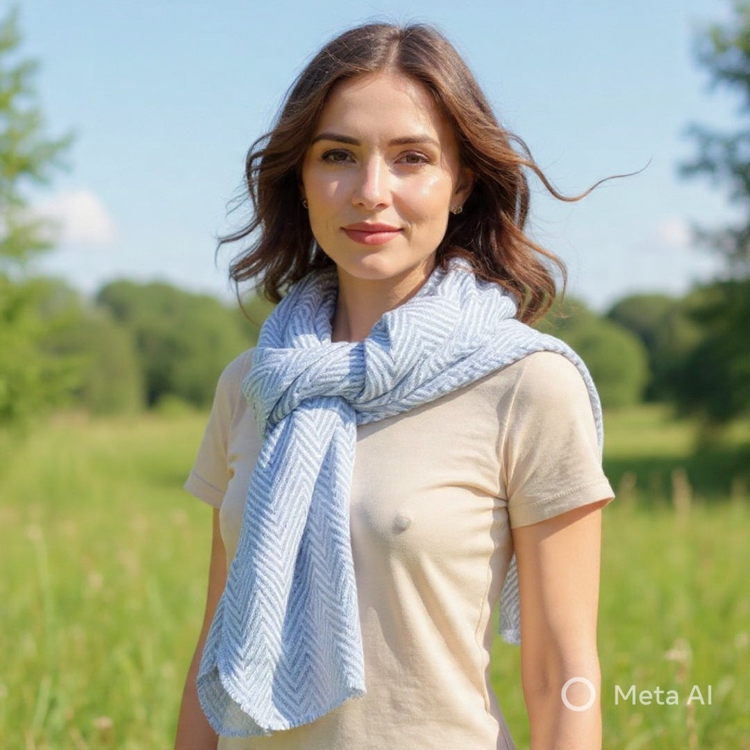 Women Pashmina Stole | Wave Design | Reversible Stole
