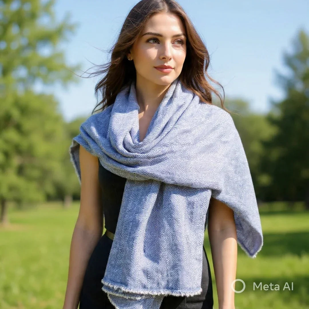 Women Pashmina Stole | Wave Design | Reversible