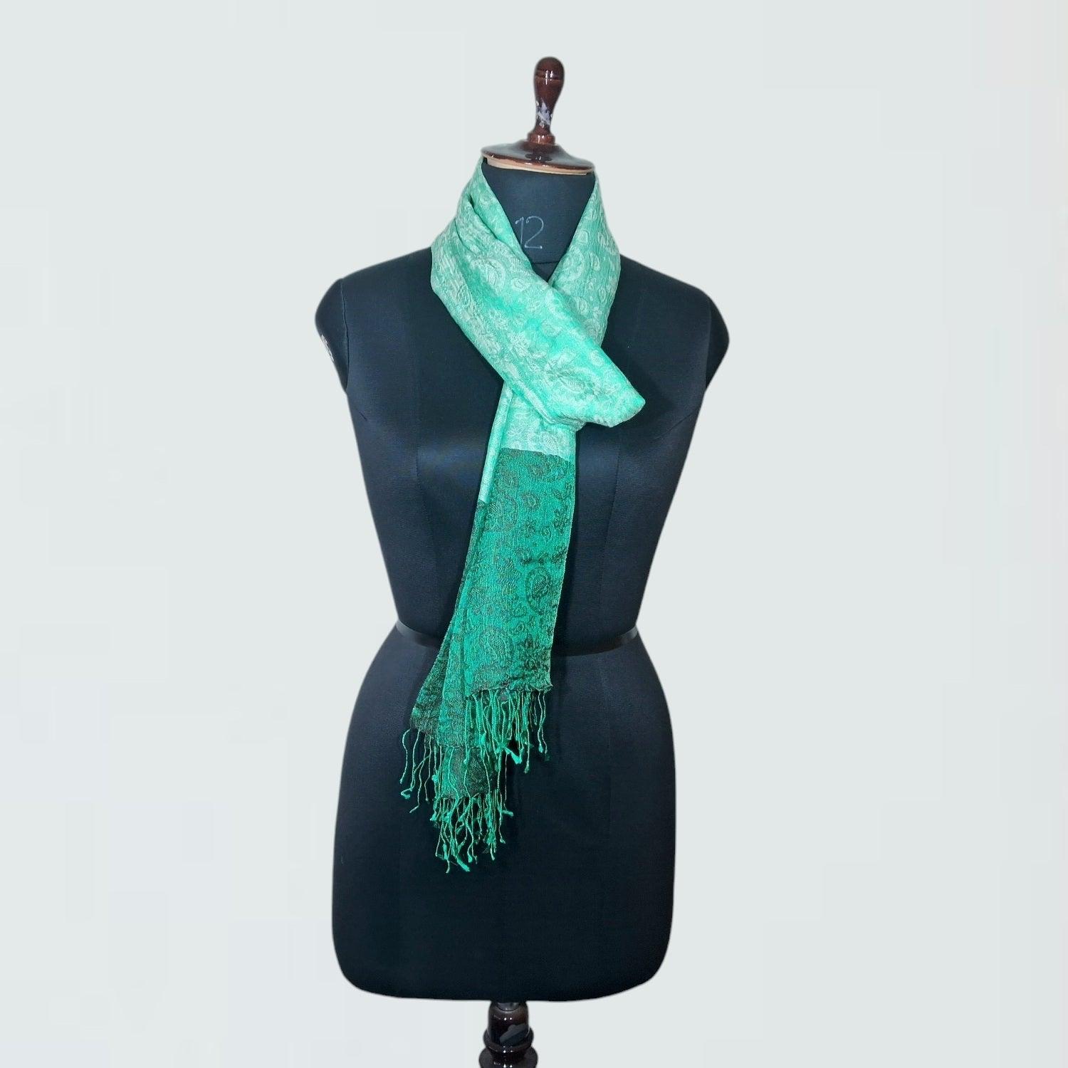 Silk Wool Stole | Large Scarf Wrap | Women Stole - ZANSKAR ARTS