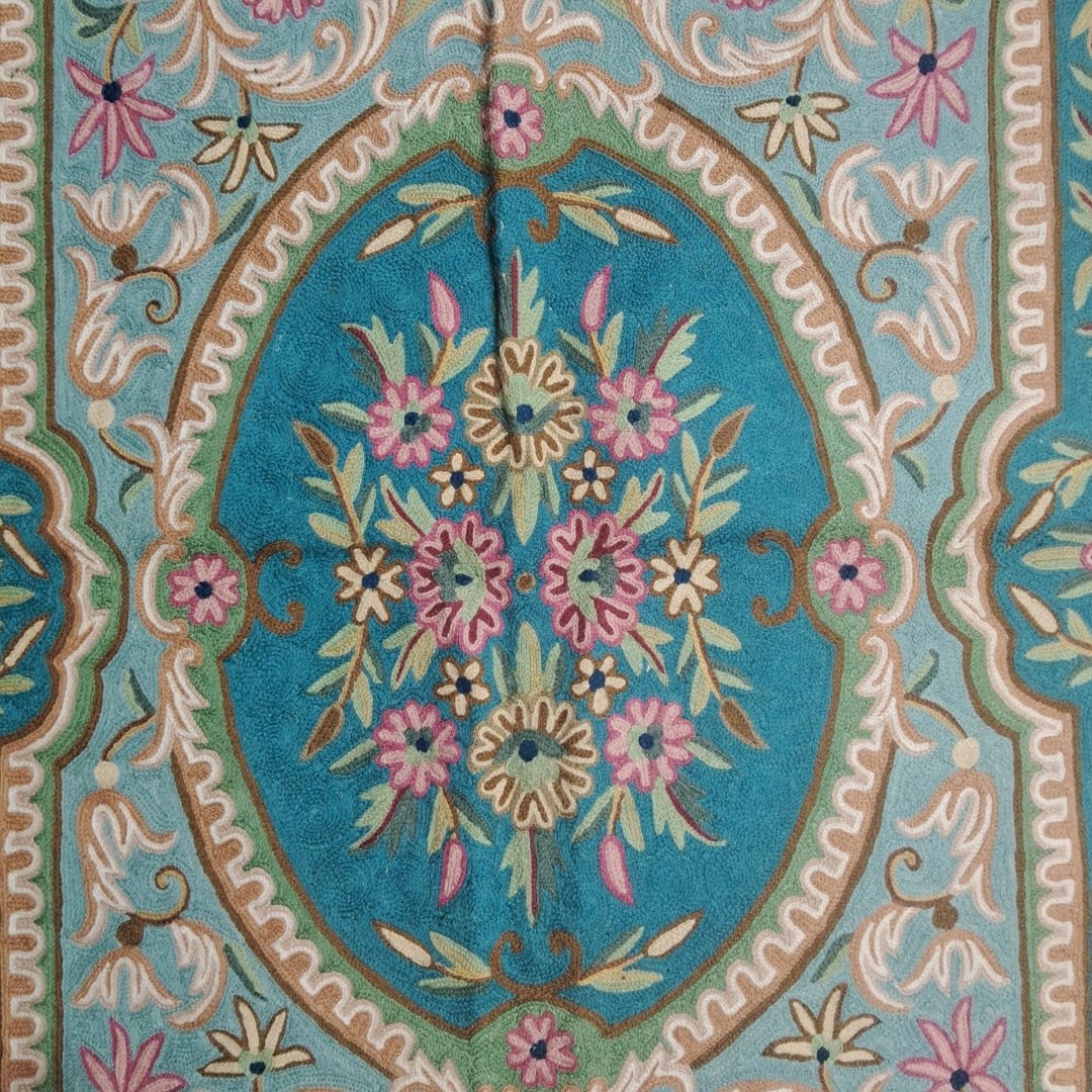 Hand Aari  Embroidered Chain Stitch | Rugs & Wall Hanging | 3ft/5ft