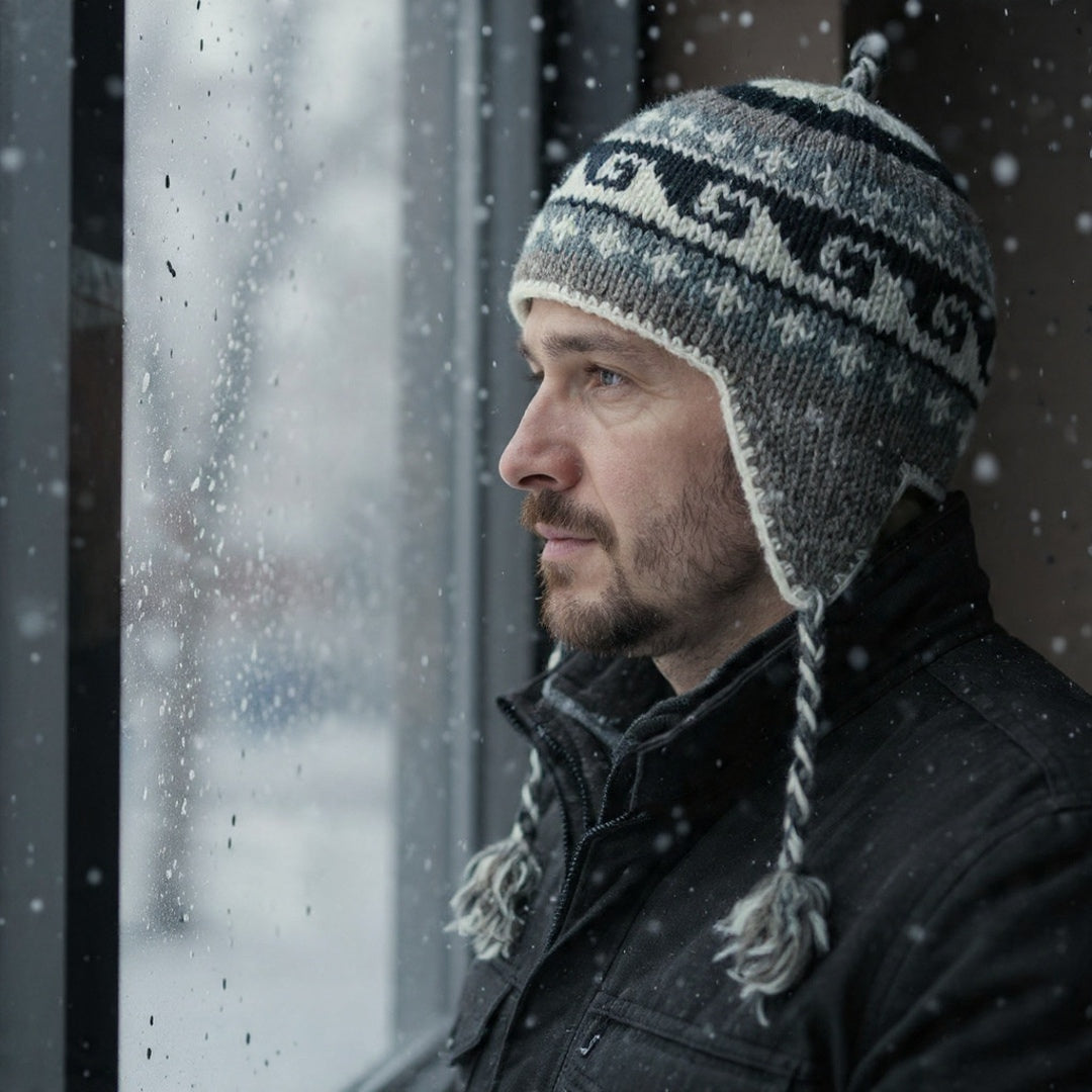 Yakwool Men Cap | Flaxseed inside | Handwoven