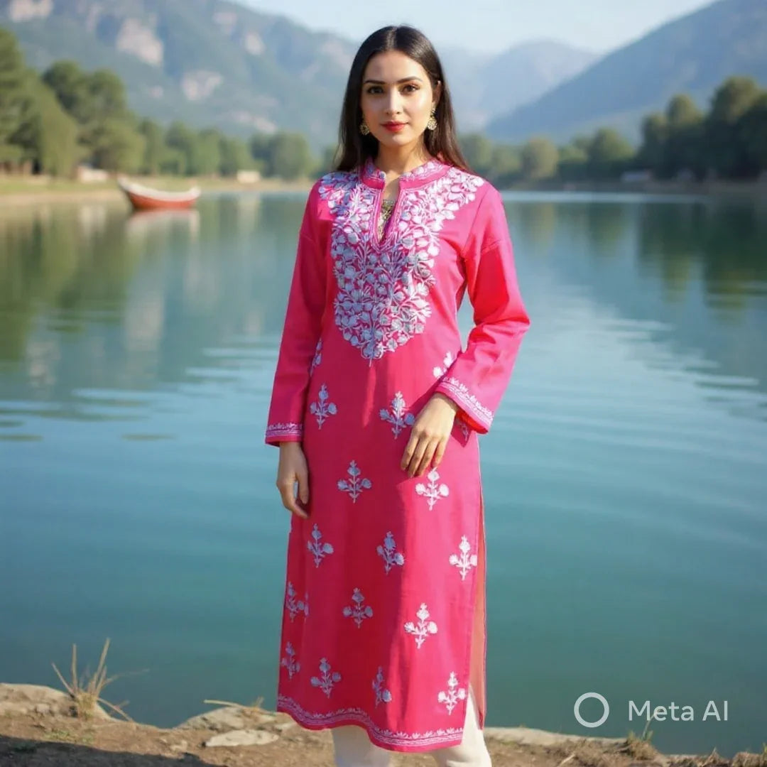 Woollen Long Kurties | Coller V-Neck | XXL