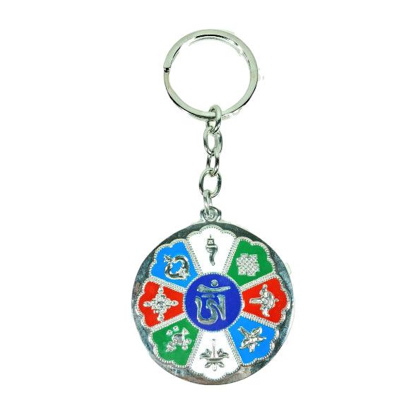 Ladakh Prayer Keychain | Metal Keychain | Multicolor Keychain - ZANSKAR ARTS