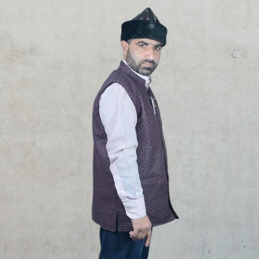 Woolen Waistcoat | Vasket For Men | Yakwool Double Side Jacket For Men - ZANSKAR ARTS