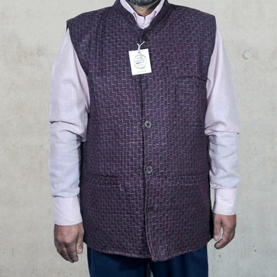 Woolen Waistcoat | Vasket For Men | Yakwool Double Side Jacket For Men - ZANSKAR ARTS