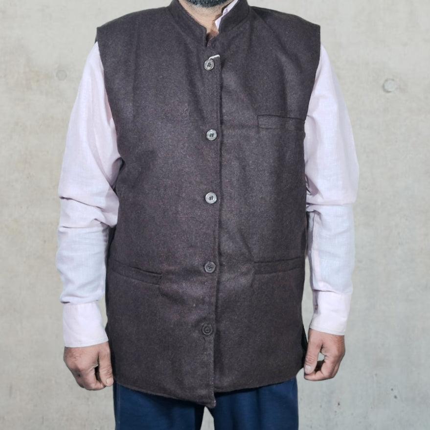 Woolen Waistcoat | Vasket For Men | Yakwool Double Side Jacket For Men - ZANSKAR ARTS