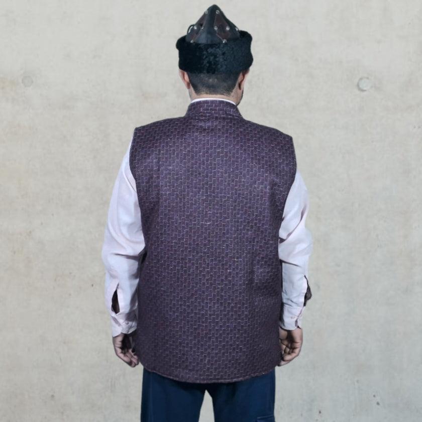 Woolen Waistcoat | Vasket For Men | Yakwool Double Side Jacket For Men - ZANSKAR ARTS