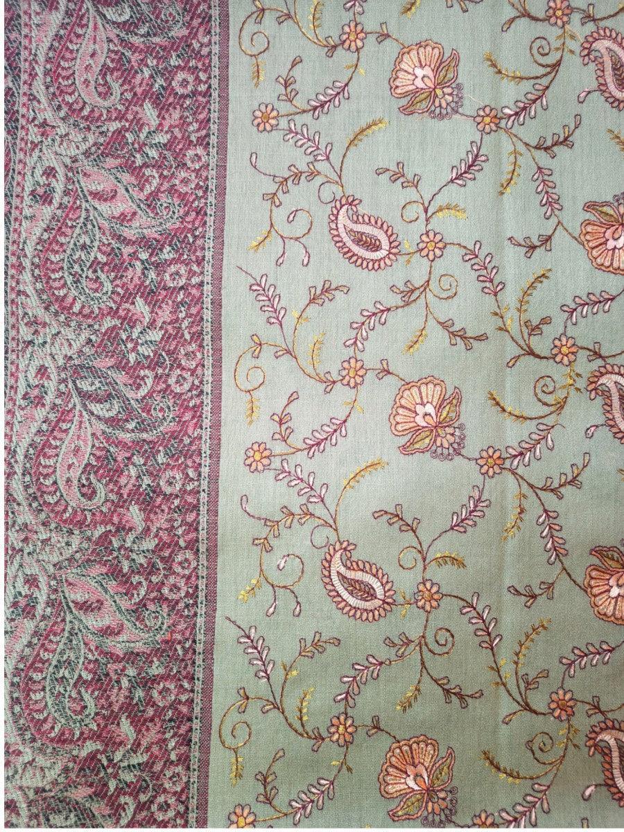 Needle Work Shawl | Woolen Shawl | Multicolor - ZANSKAR ARTS