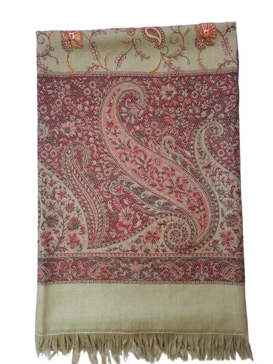 Needle Work Shawl | Woolen Shawl | Multicolor - ZANSKAR ARTS