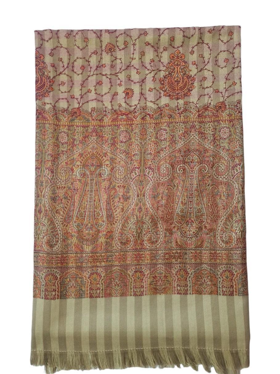 Needle Work Shawl | Woolen Shawl | Multicolor - ZANSKAR ARTS