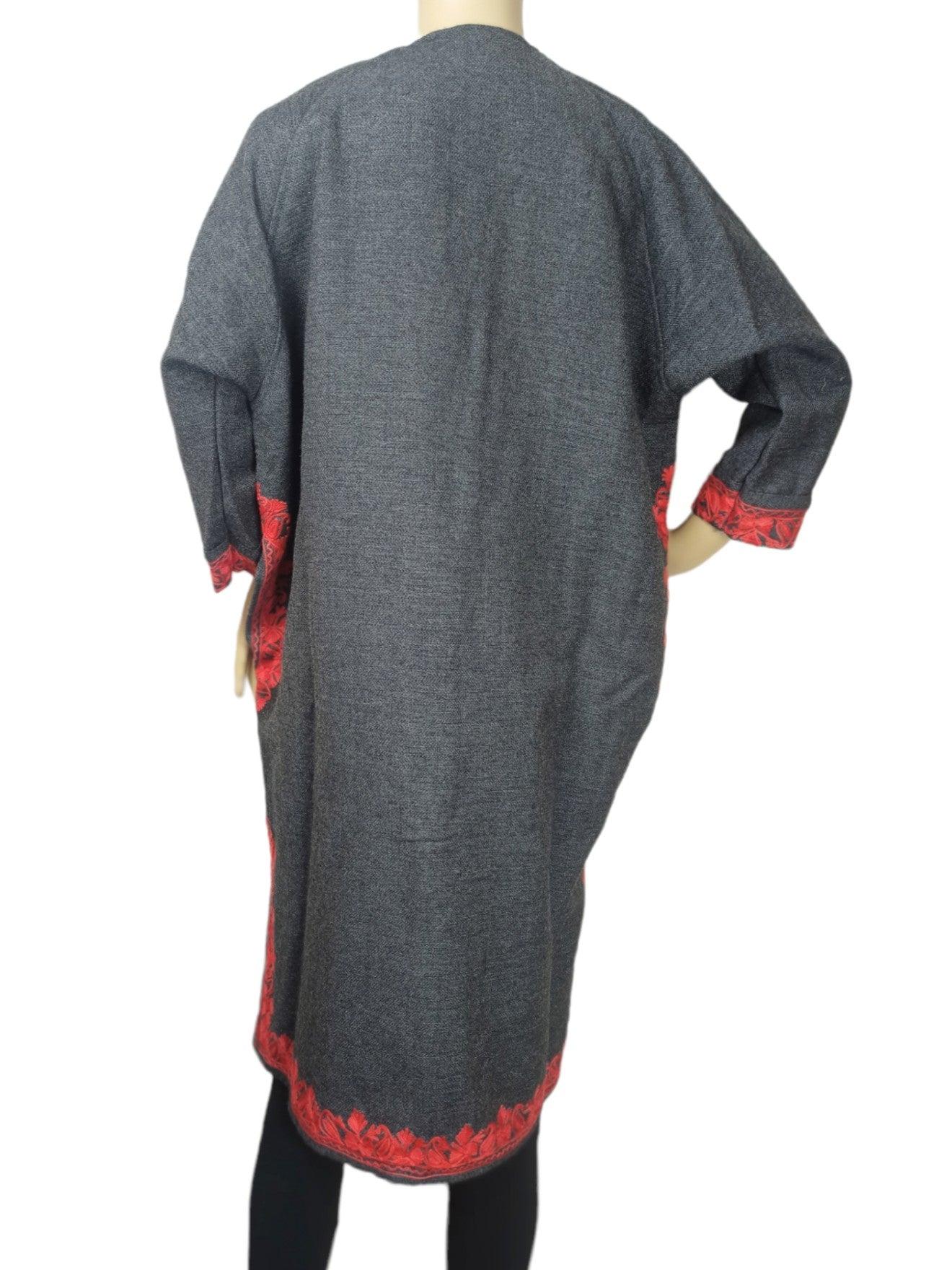 Women Yak Wool Faran | XL Grey | V Neck