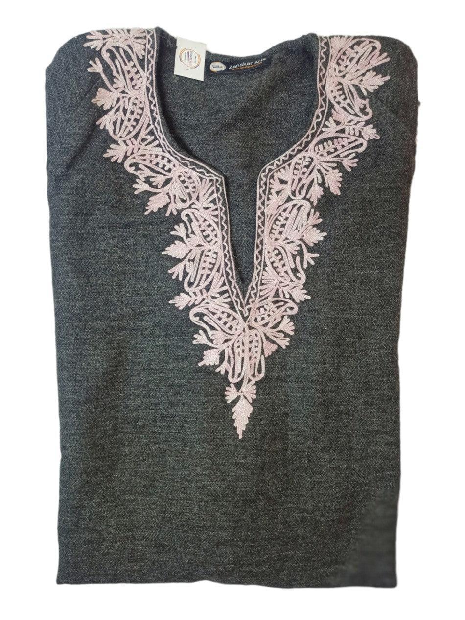 Kids Yak Wool Faran (Pheran) | S Dark Grey | V Neck