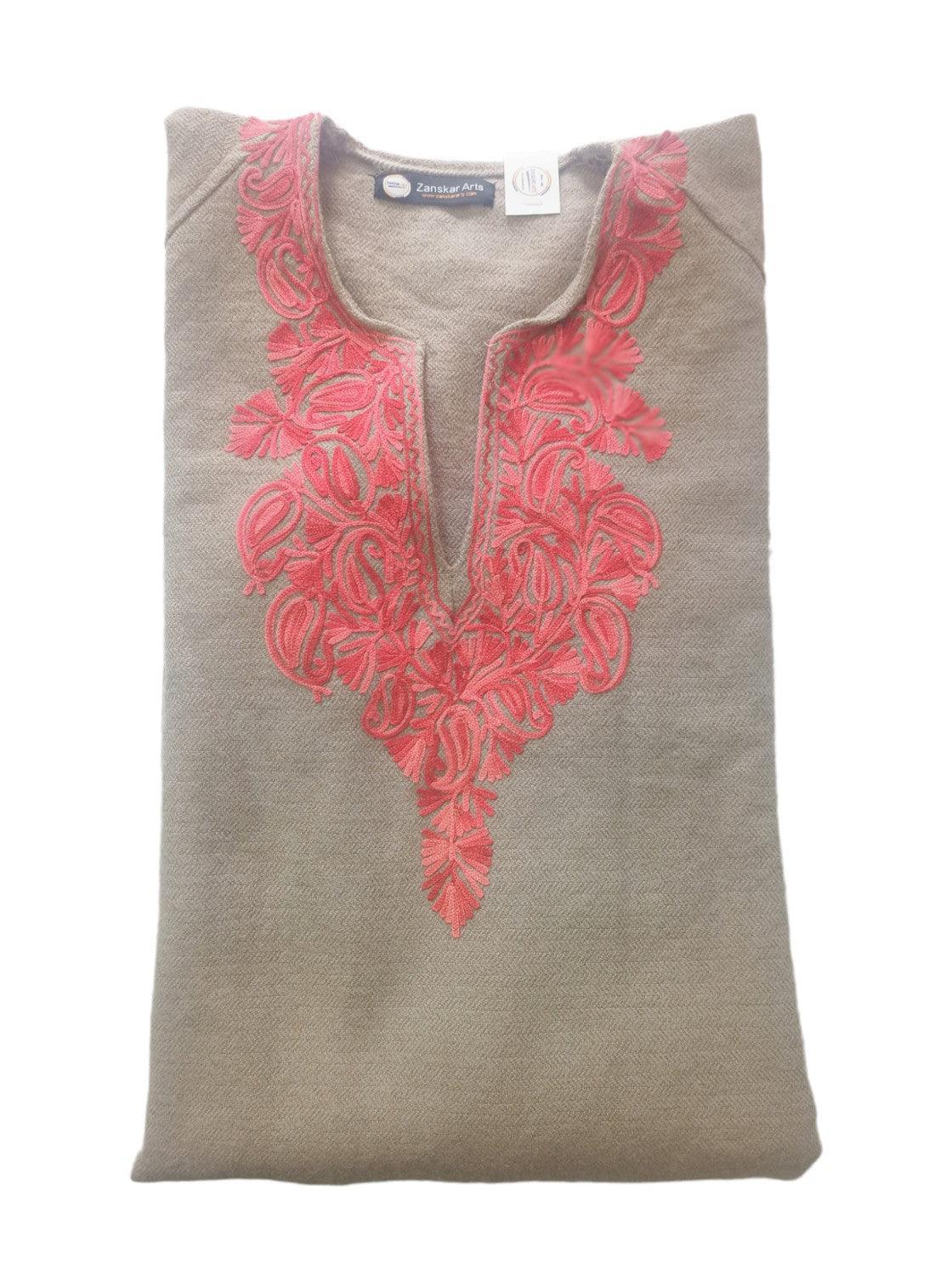 Women Yak Wool Faran | XXL Cream | V Neck - ZANSKAR ARTS