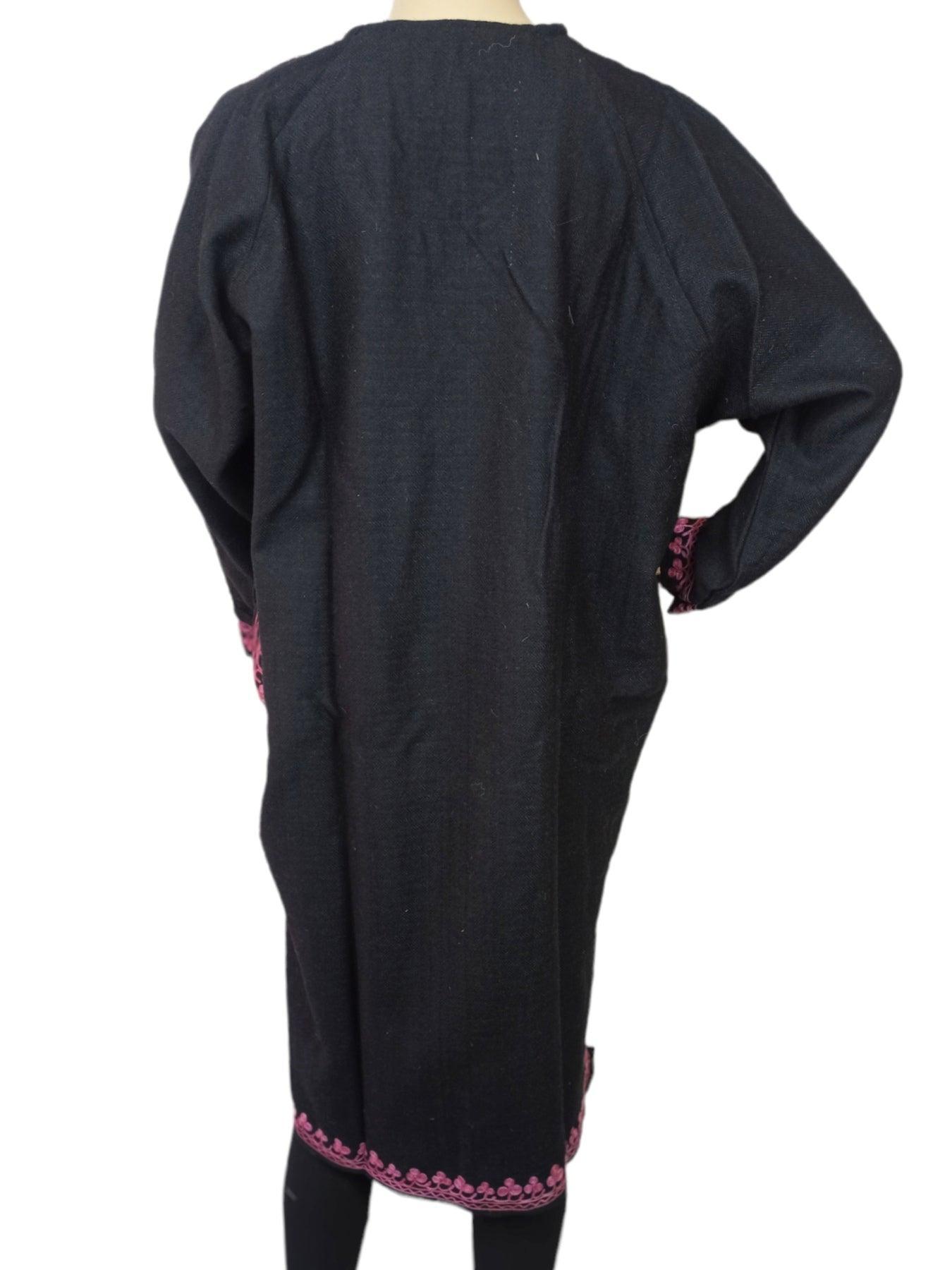 Women Yak Wool Faran | XL Dark Black | V Neck