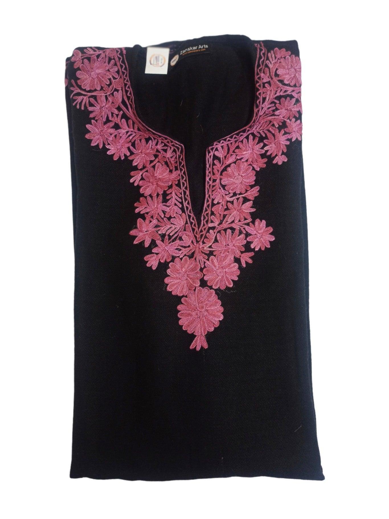 Women Yak Wool Faran | XL Dark Black | V Neck