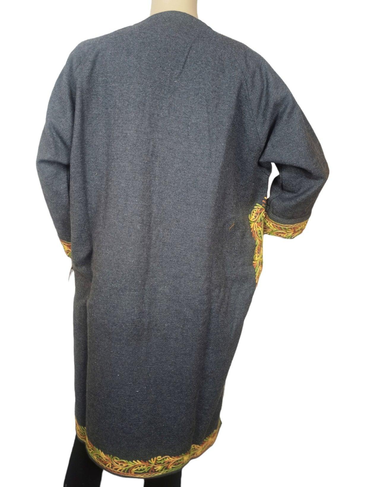 Women Yak Wool Faran | XL Grey | V Neck