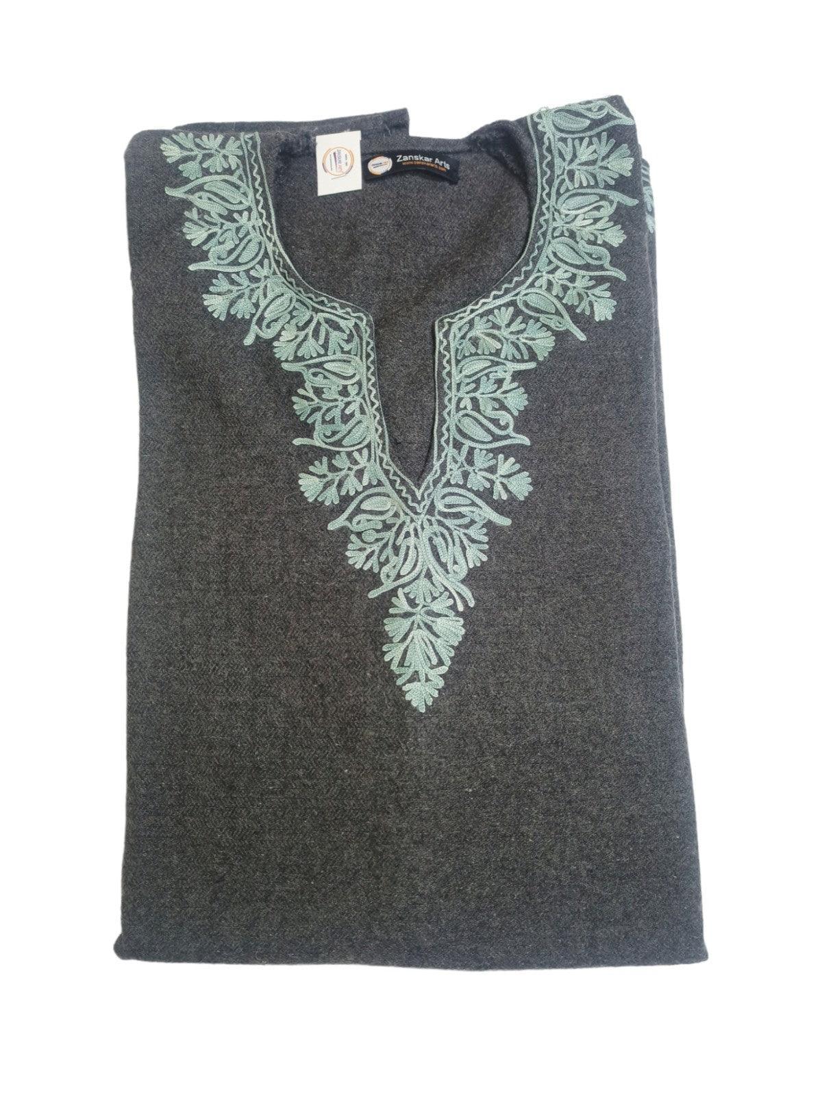Kids Yak Wool Faran (Pheran) | S Grey | V Neck