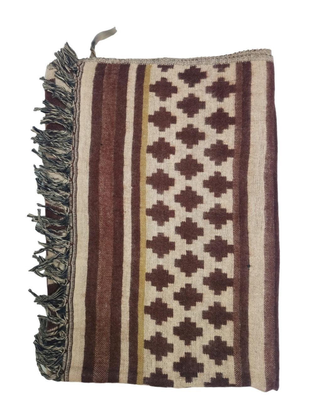 Tibet Yak Wool Shawl | Blanket Size |  Multicolour