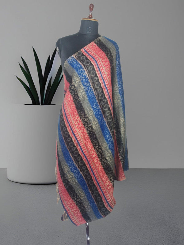 Tibet Yak Wool Shawl | Blanket Size | Multicolour - ZANSKAR ARTS