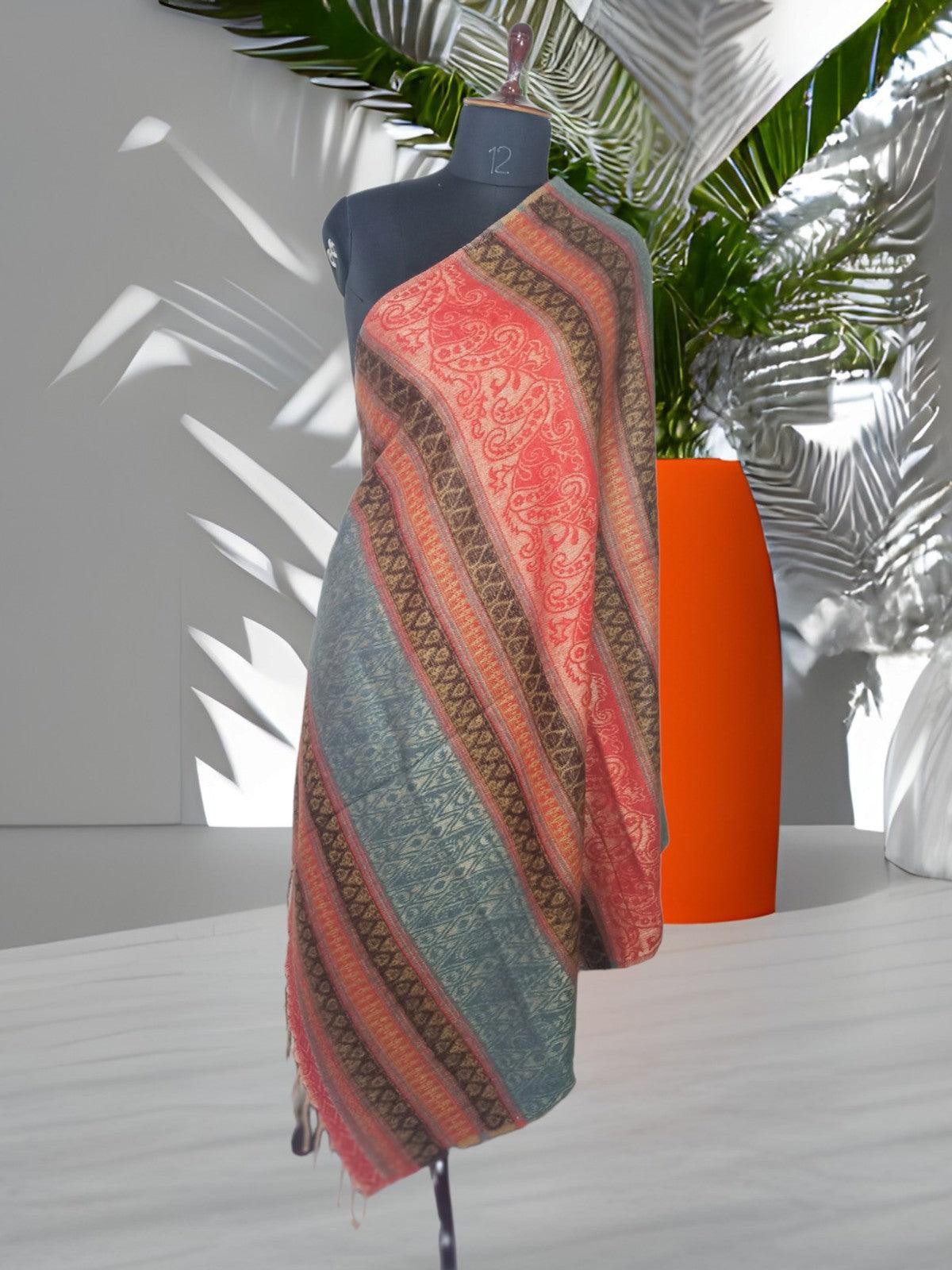 Tibet Yak Wool Shawl | Blanket Size |  Multicolour